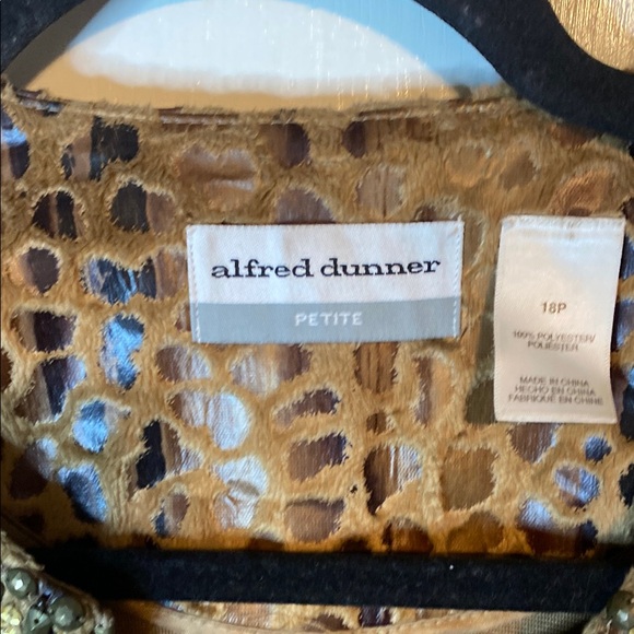 Alfred Dunner Brown and Gold Blazer with Leopard Print - Picture 8 of 8